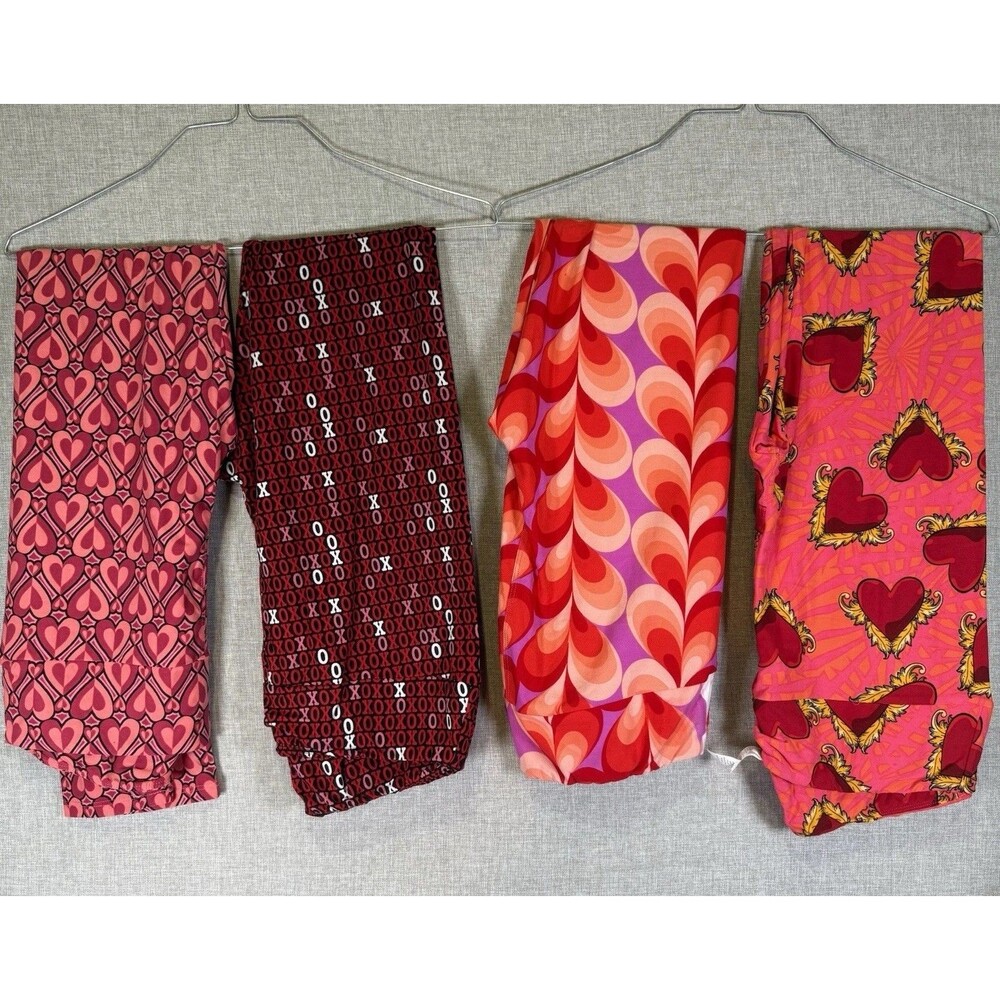 Lot of 4 New LuLaRoe Tall & Curvy (TC) Valentine's Day Leggings (TC Lot 1)